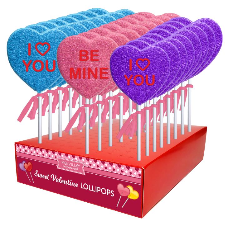MELVILLE - ASST VAL DECAL HEART POPS 24 CT (V)