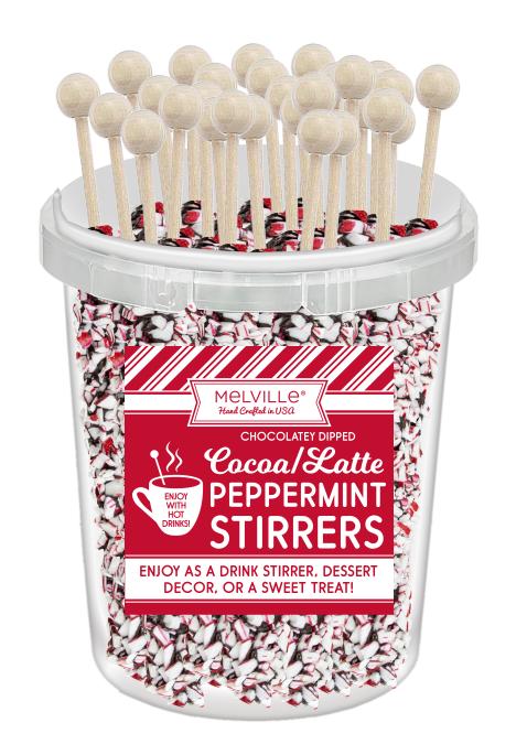 MELVILLE - CHOC STIRRER W/WHITE PEPP 50 CT(X)