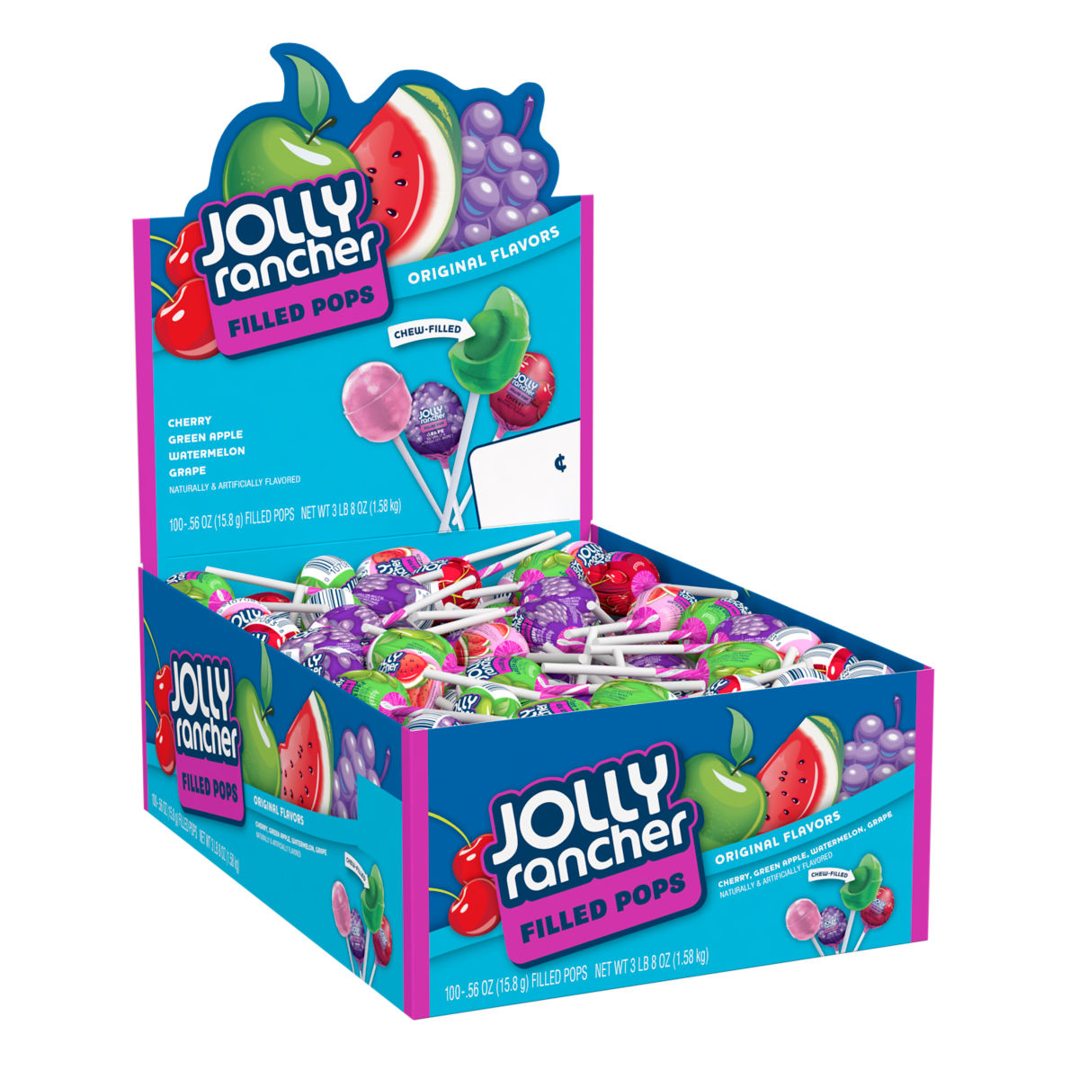 HERSHEY - JOLLY RANCHER FILLED CHEWY POPS 100 CT