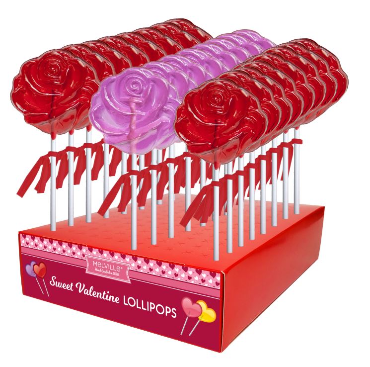MELVILLE - RED & PINK ROSE POPS 24 CT (V)