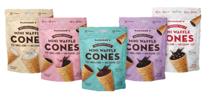 HAMMONDS - WAFFLE CONES PEPP FILLED 4 OZ BAG 12 CT (X)