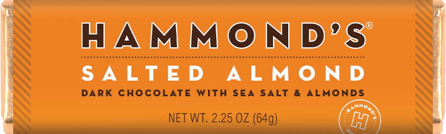HAMMONDS - 2.25 OZ BAR SALTED ALMOND 12 CT (X)