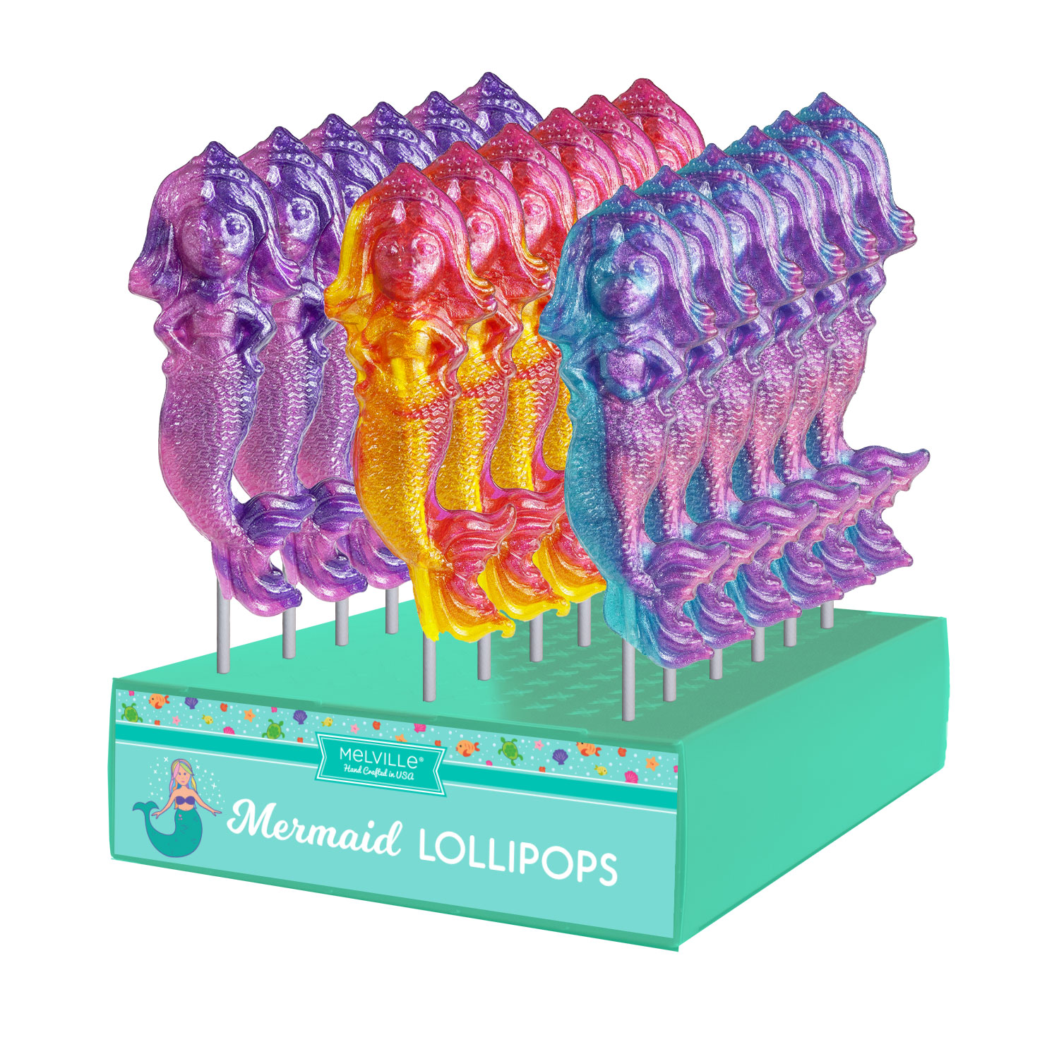MELVILLE - MERMAID GLITTER POPS 24 CT (S)