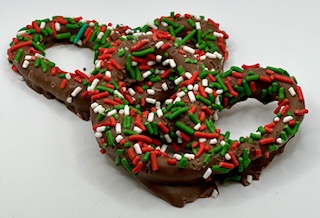 LERROS - XMAS MILK PRETZELS W/ RD, GRN, WH JIMMIES (X)