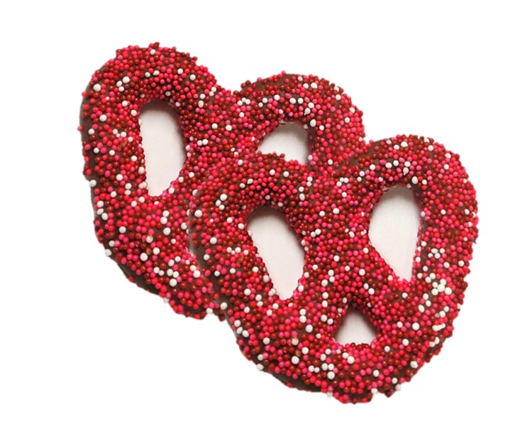 LERROS - MILK PRETZEL W/ RD, PK, WH SEEDS (V)