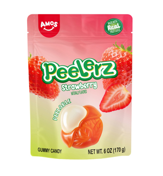 AMOS SWEETS - PEELERZ STRAWBERRY 6 OZ 12 CT