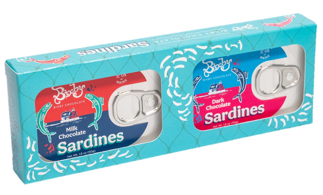 BIXBY - SARDINE GIFT BOX MILK AND DARK 2 PACK  3.6OZ