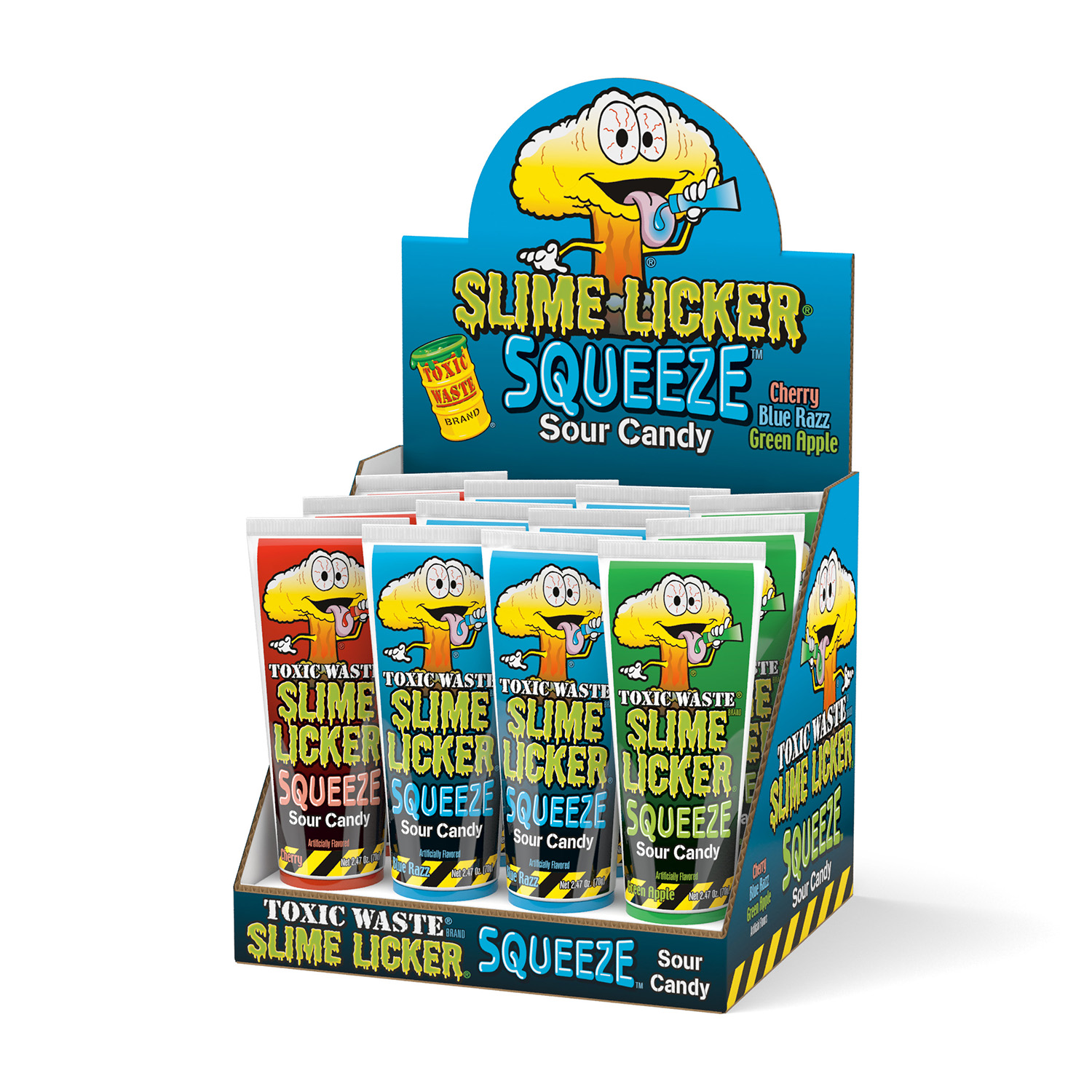 CANDY DYNAMICS - SLIME LICKER SQUEEZE POPS 12 CT