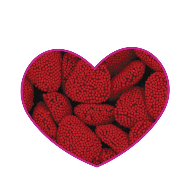 (G) RED RASPBERRY HEARTS (V)