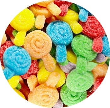 A & B - GUMMI SOUR MINI WHIRLY POPS BULK