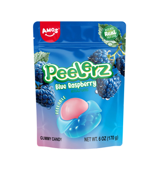 AMOS SWEETS - PEELERZ BLUE RASP 6 OZ 12 CT