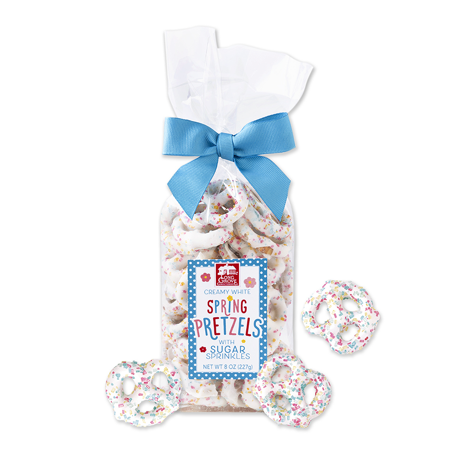 LONG GROVE - WHITE SPRING PRETZELS BAG 8 OZ 12 CT (E)