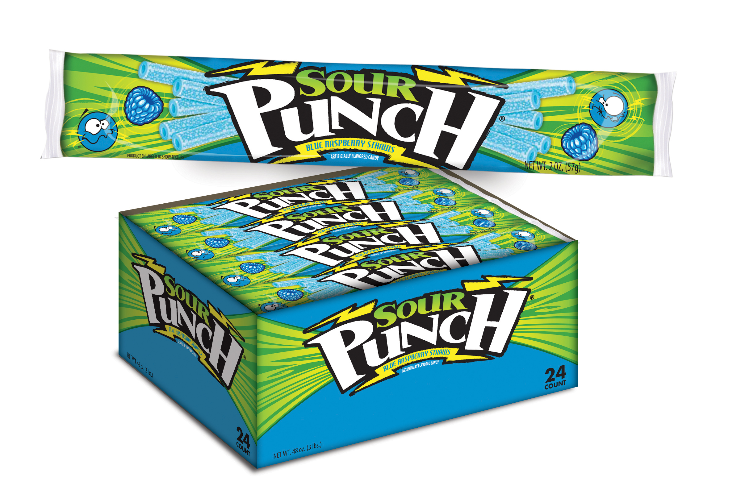 AMERICAN - SOUR PUNCH BLUE RASP 2 OZ 24 CT