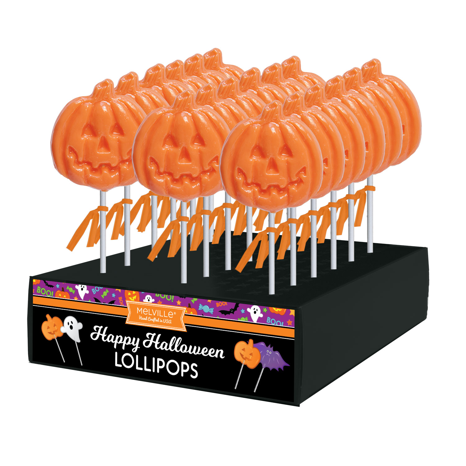 MELVILLE - SPOOKY JACK O LANTERN POPS 24 CT (H)