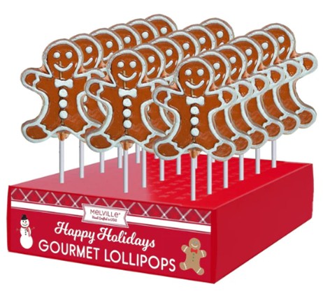 MELVILLE - FROSTED GINGERBREAD MAN POPS 24 CT (X)