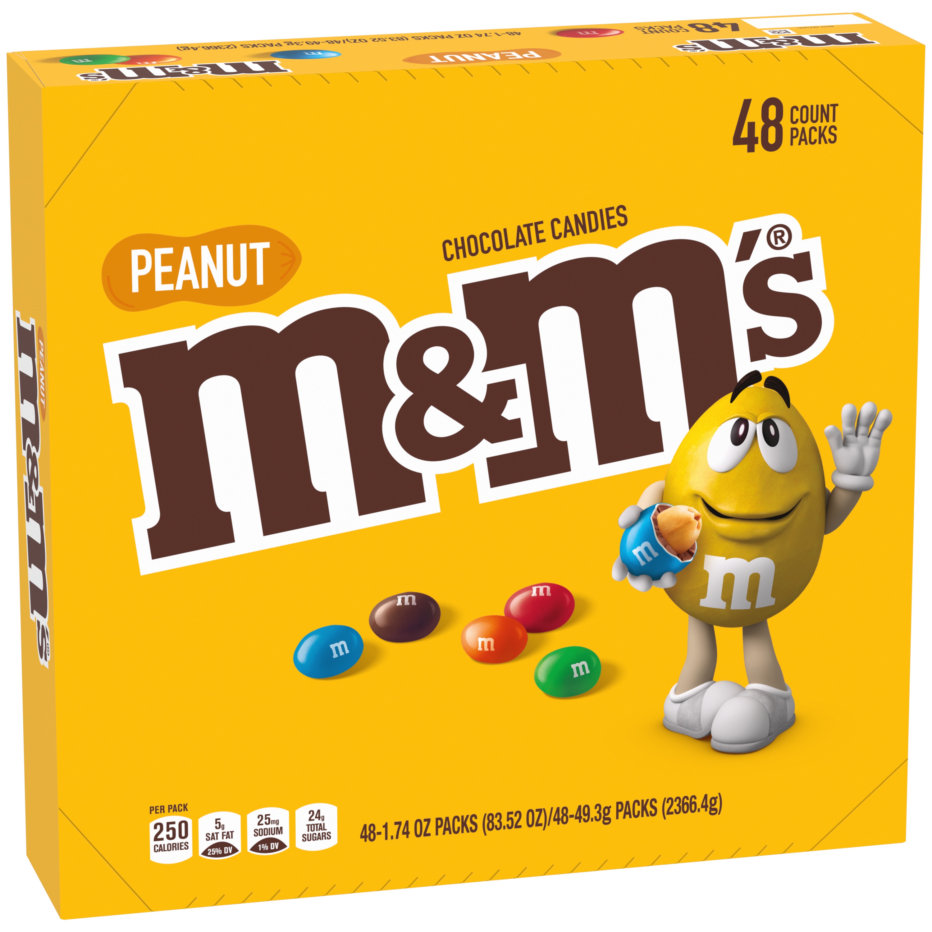 MARS - M & M PEANUT SINGLES 1.74 OZ 48 CT