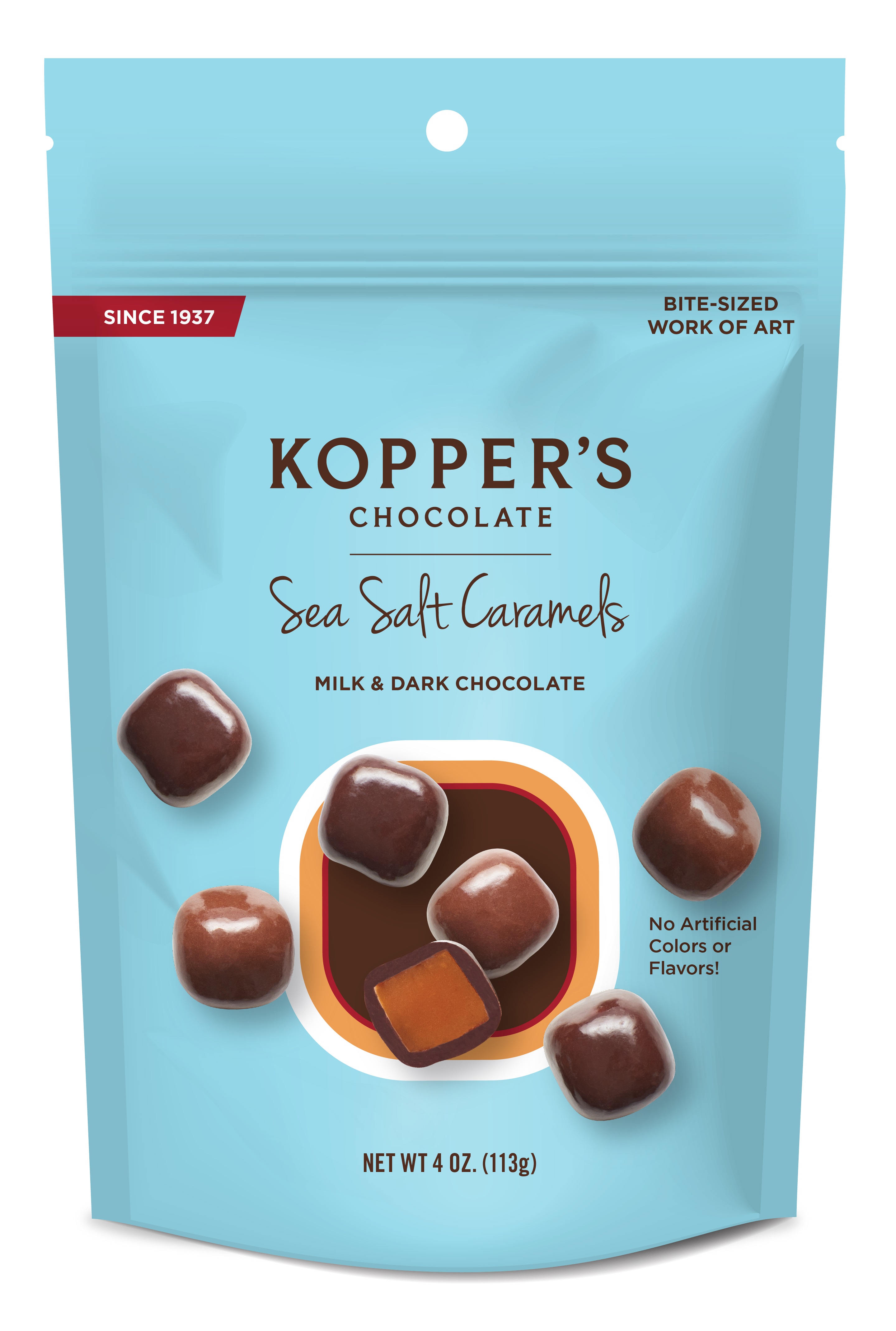 (K) 4 OZ BAG - MK/DK SEASALT CARAMELS 12 CT (X)