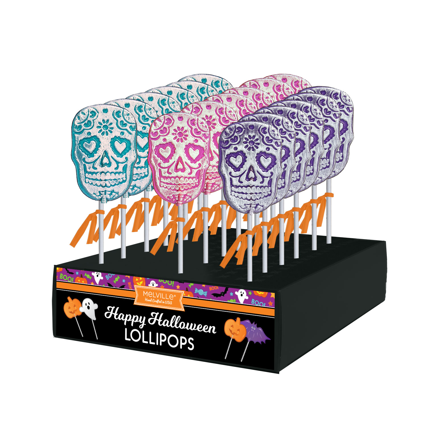 MELVILLE - FROSTED SKULLS POPS 24 CT (H)