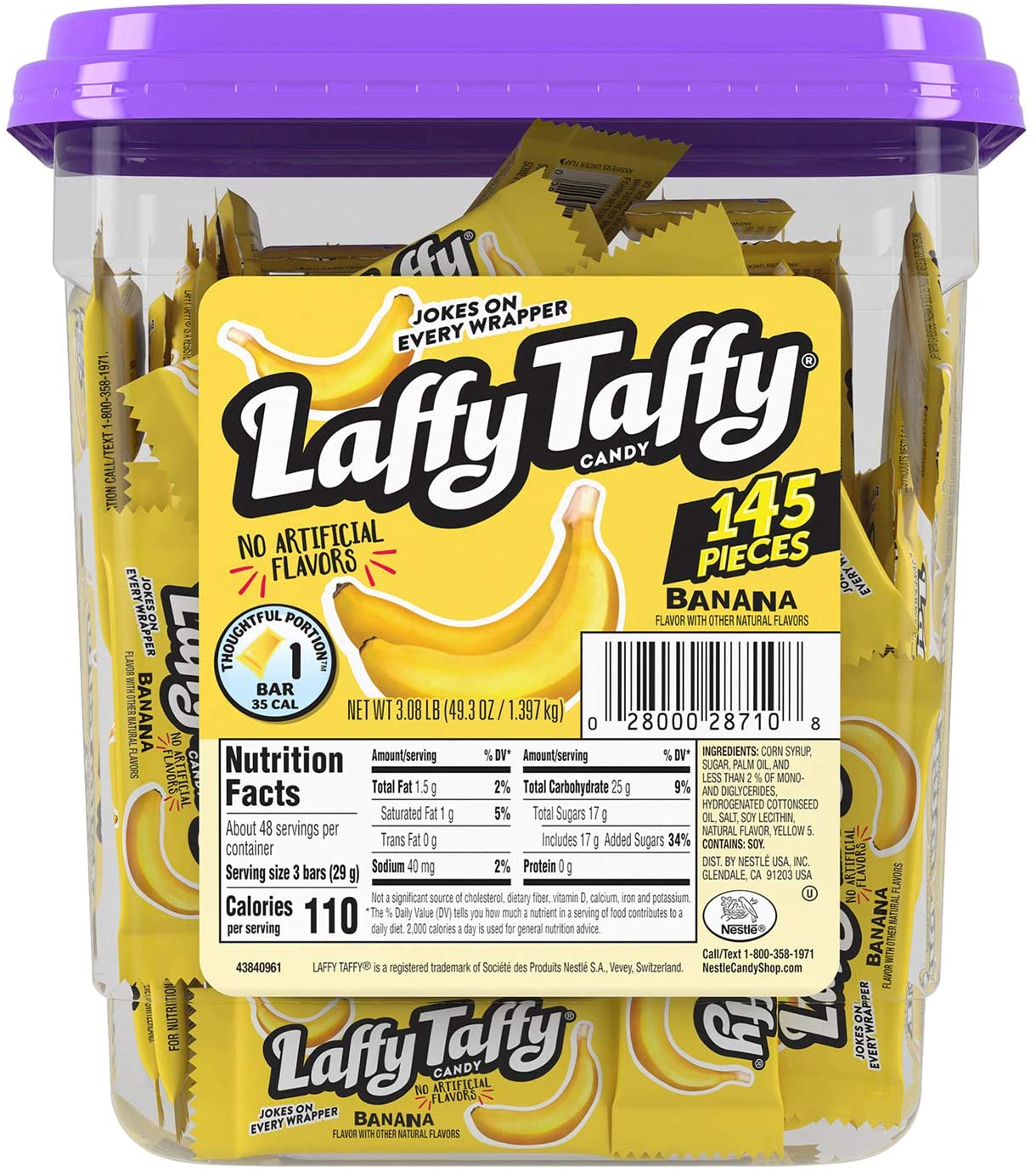 NESTLE - LAFFY TAFFY TUB BANANA 145 CT