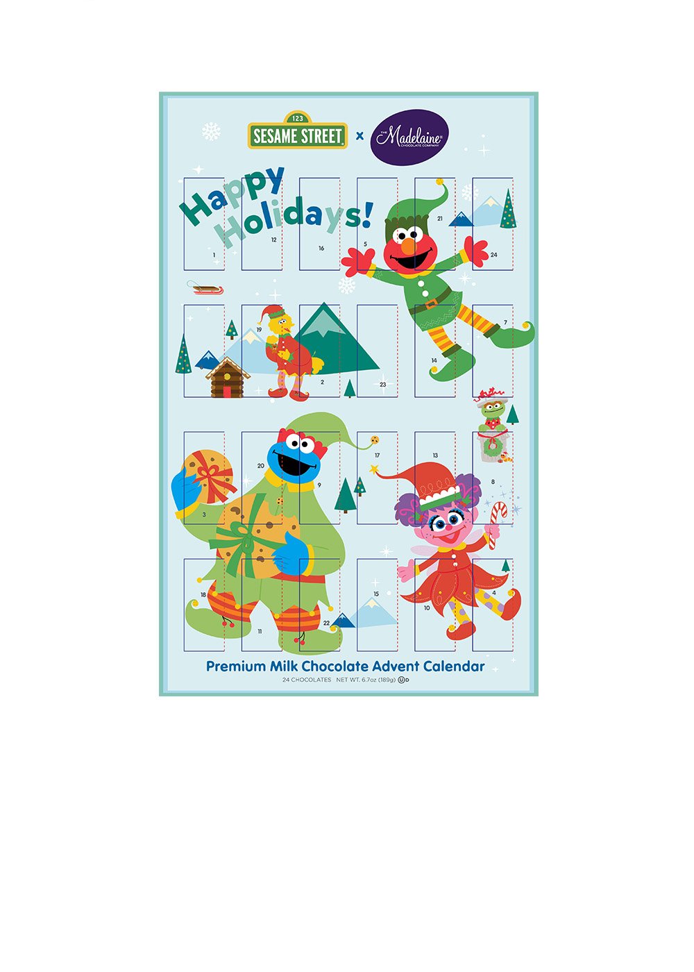 MAD - SESAME STREET ELVES ADVENT 6.7 OZ 12 CT (X)