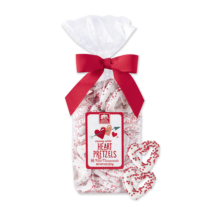 LONG GROVE - WHITE HEART PRETZELS 8 OZ BAG 12 CT (V)