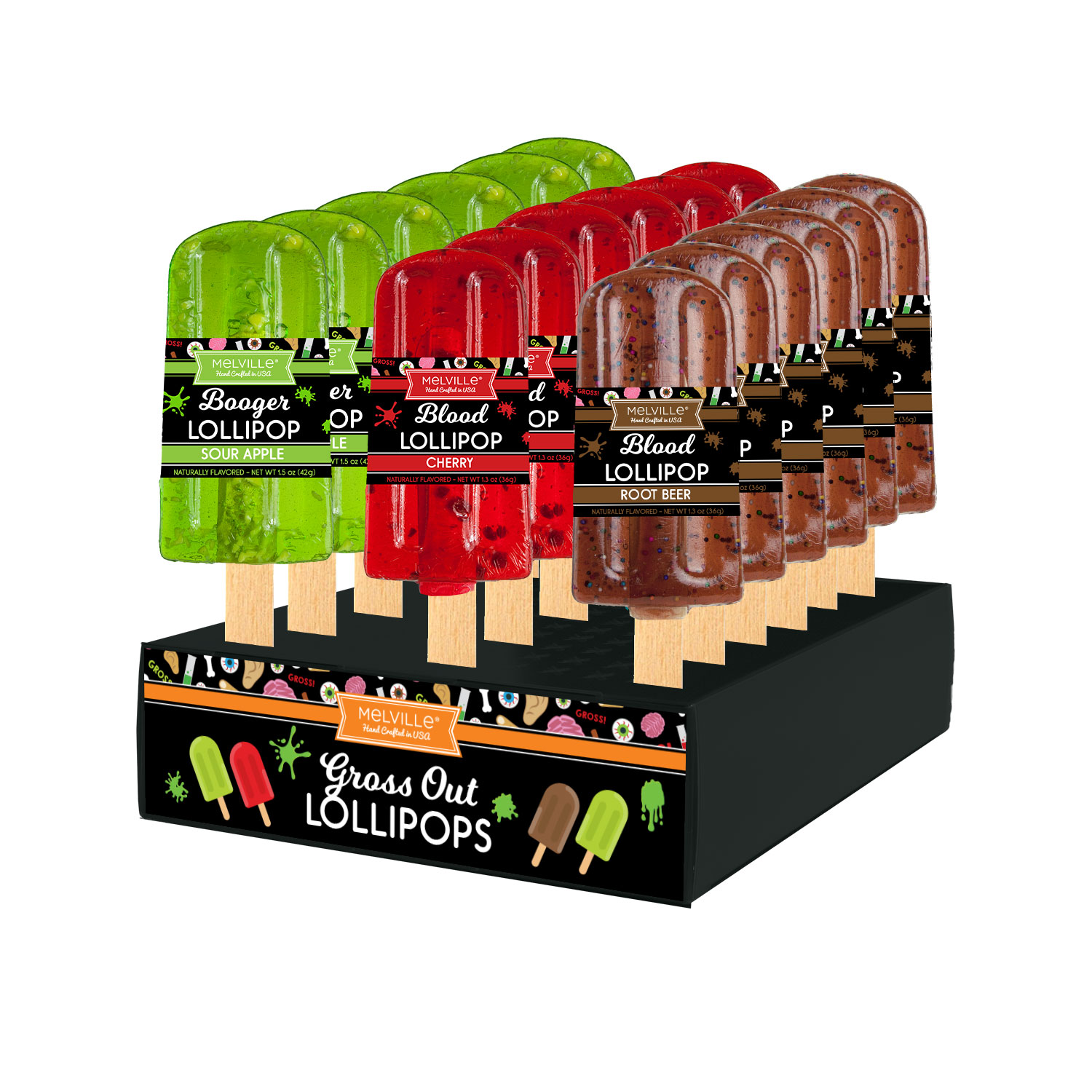 MELVILLE - GROSS OUT POPSICLE POPS 24 CT (H)