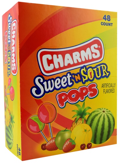 CHARMS - SWEET & SOUR POPS 48 CT
