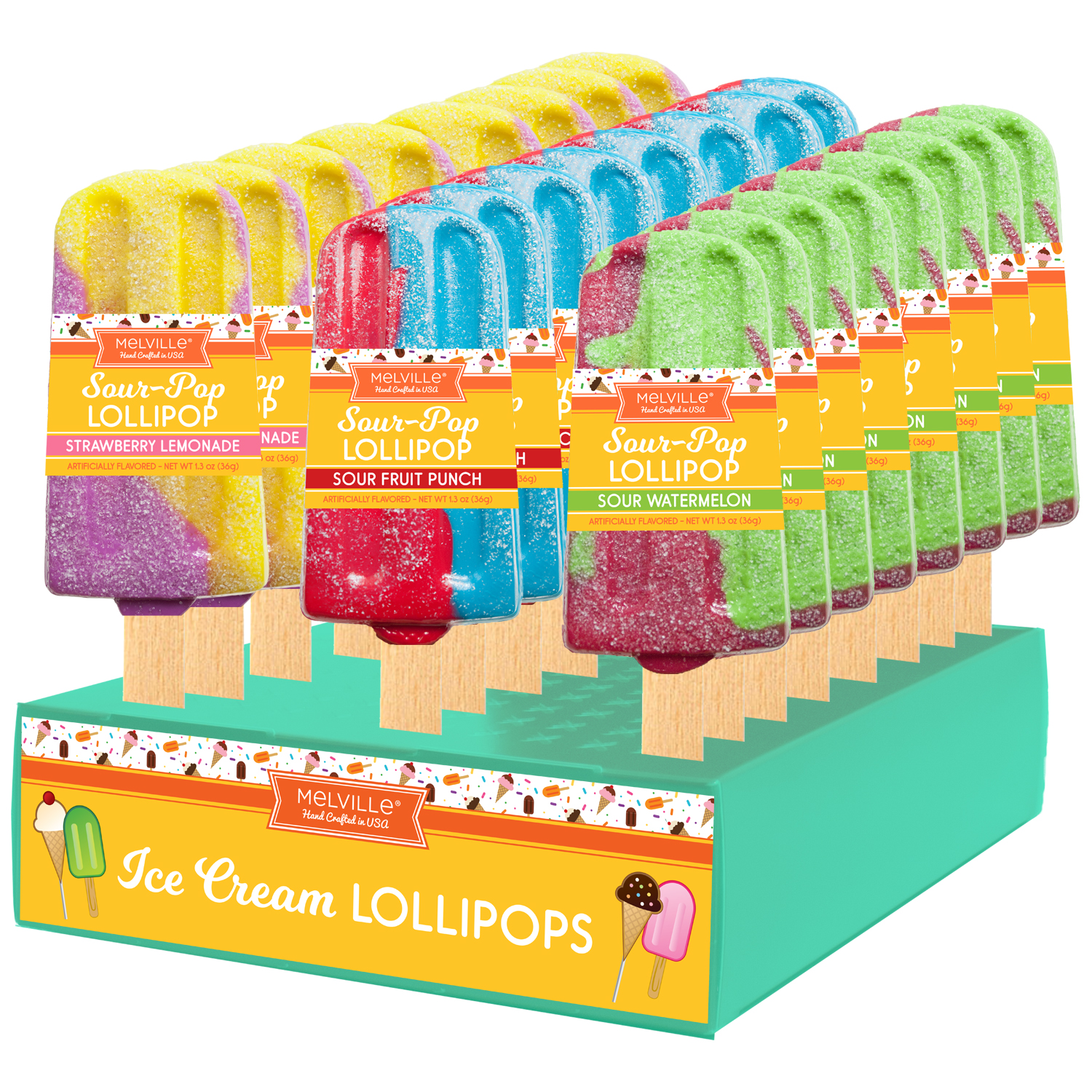 MELVILLE - SOUR POPSICLE POPS 24 CT (S)