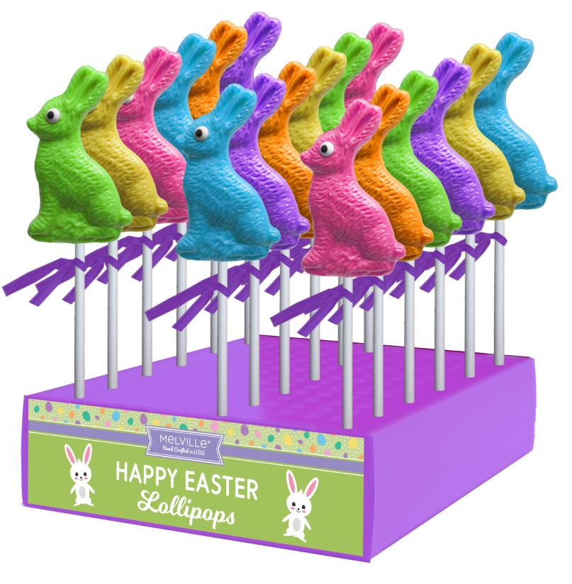 MELVILLE - SITTING OPAQUE BUNNY POPS 24 CT (E)
