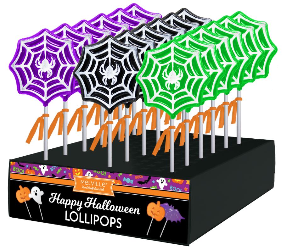 MELVILLE - FROSTED GOTHIC SPIDERWEB POPS 24 CT (H)