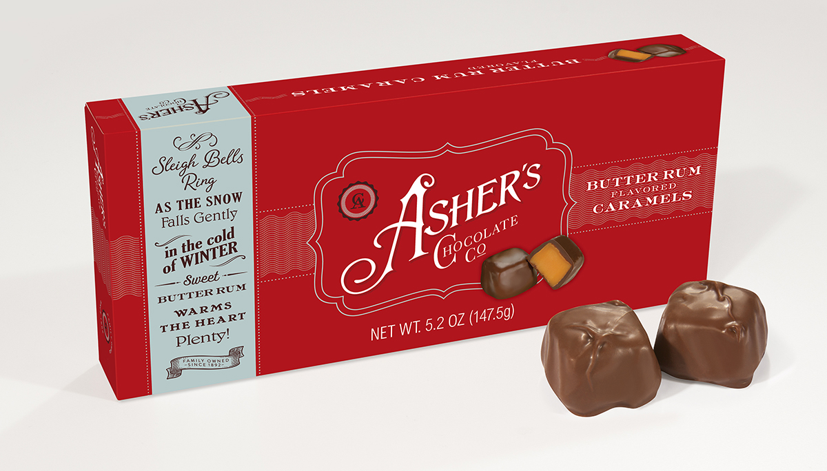 (A) 5.2 OZ BOX - HOLIDAY B.RUM CARAMELS 12 CT (X)