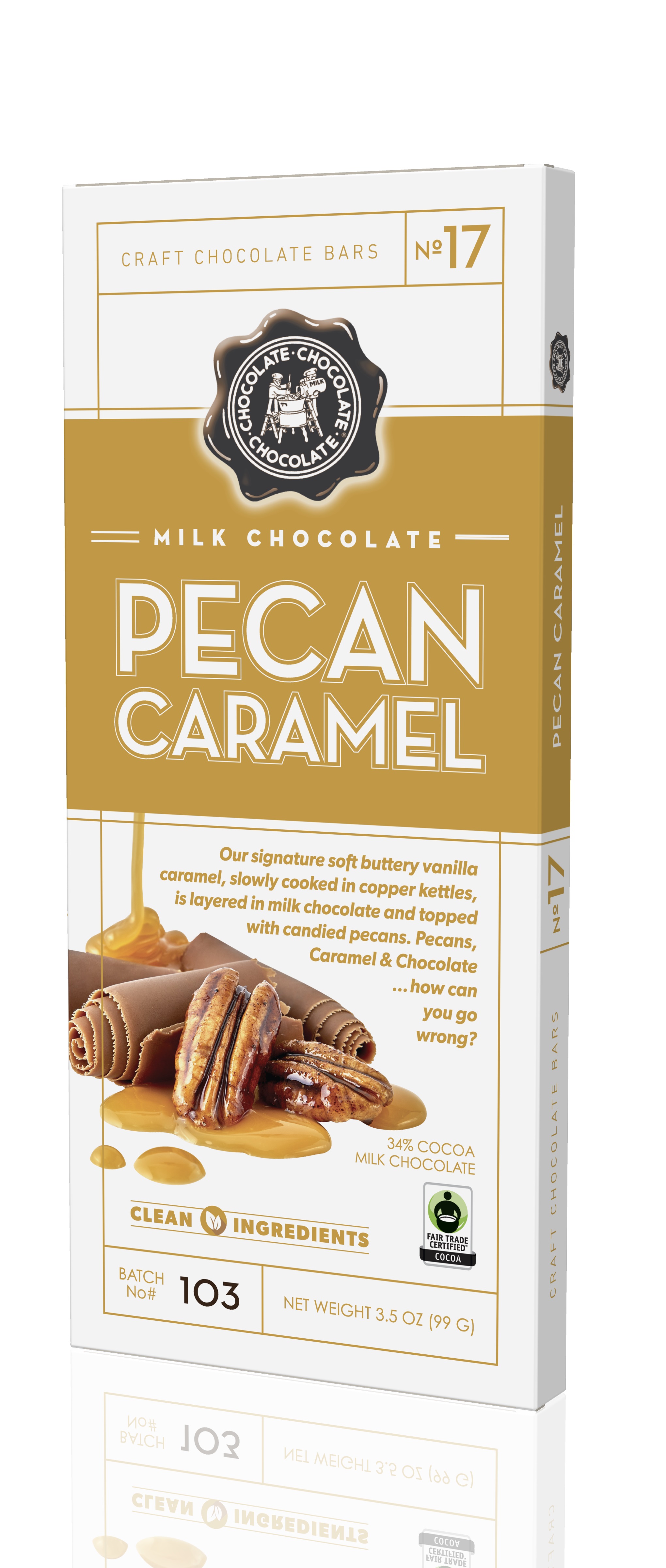 CCC - BARS MILK PECAN CARAMEL 3.5 OZ 12 CT