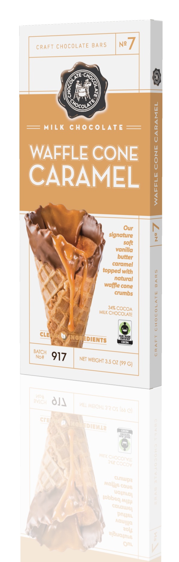 CCC - BARS WAFFLE CONE CARAMEL 3.5 OZ 12 CT