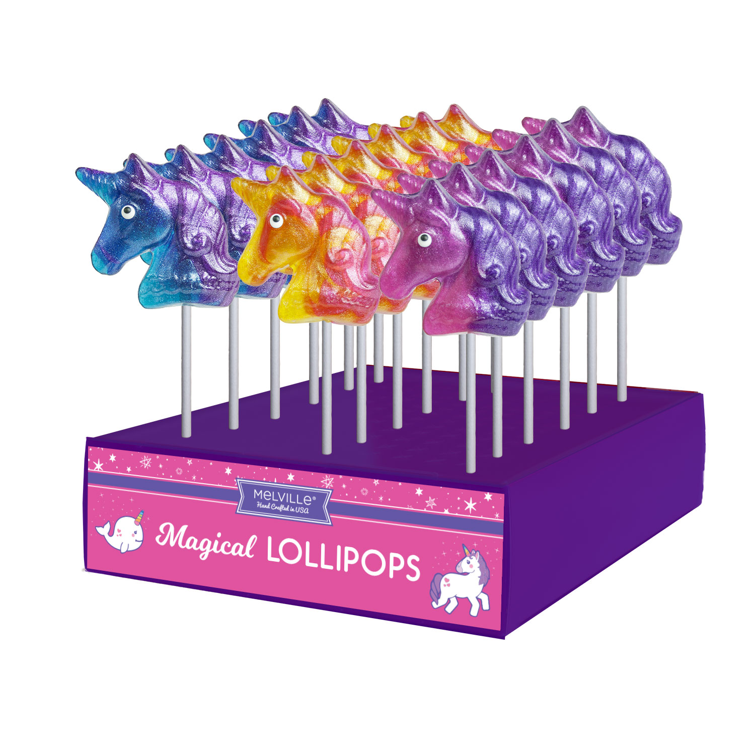MELVILLE - UNICORN GLITTER POPS 24 CT (S)