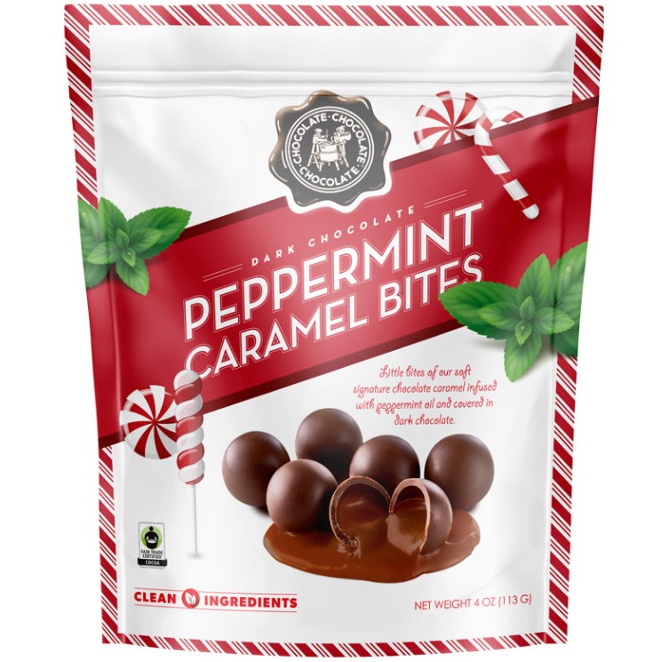 CCC - DK PEPPERMINT CARAMEL BITES 4 OZ POUCH 12 CT (X)
