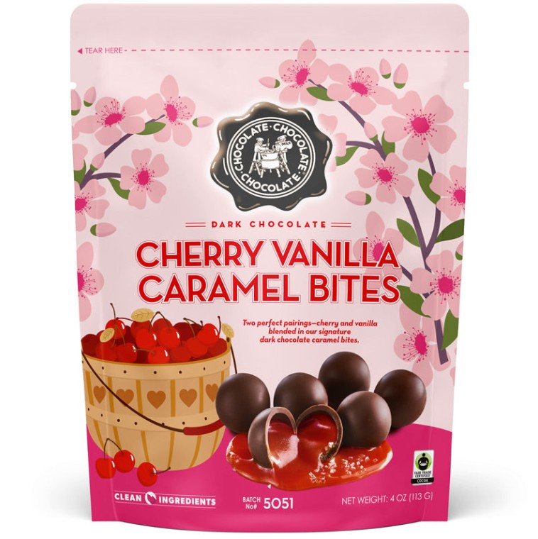CCC - DK CHERRY VANILLA CARAMEL BITES 4 OZ POUCH 12 CT (X)