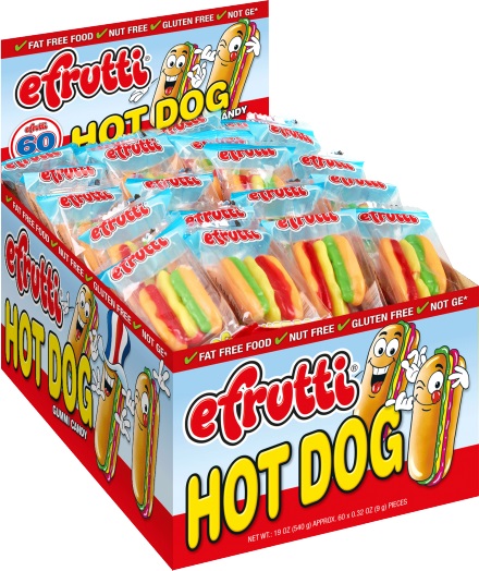 EFRUTTI - GUMMI HOTDOGS 60 CT