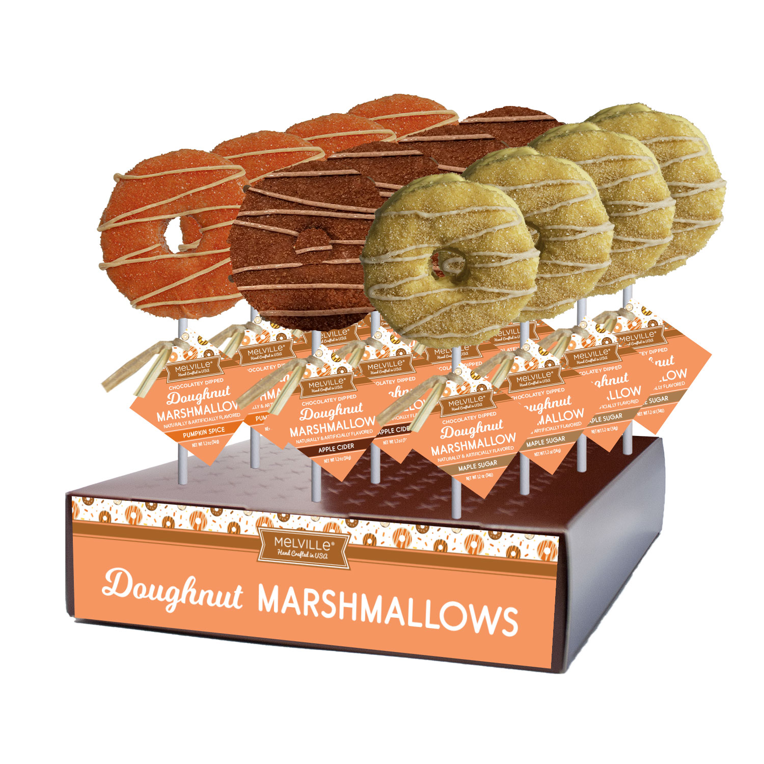 MELVILLE - MARSH DONUT W/ CHOC POP  18 CT (H)