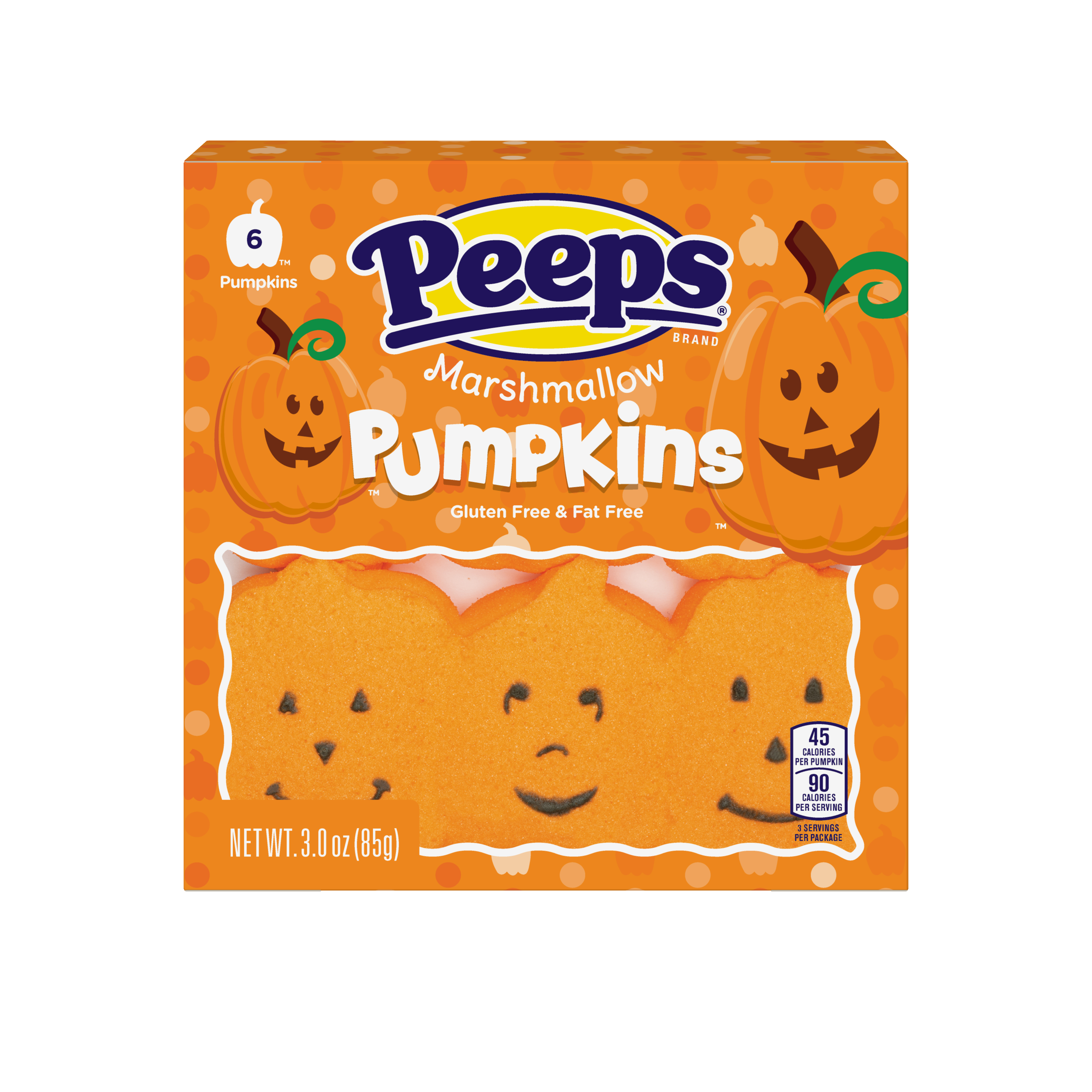 JUST BORN - MARSH PUMPKINS 6 PC TRAY (H)