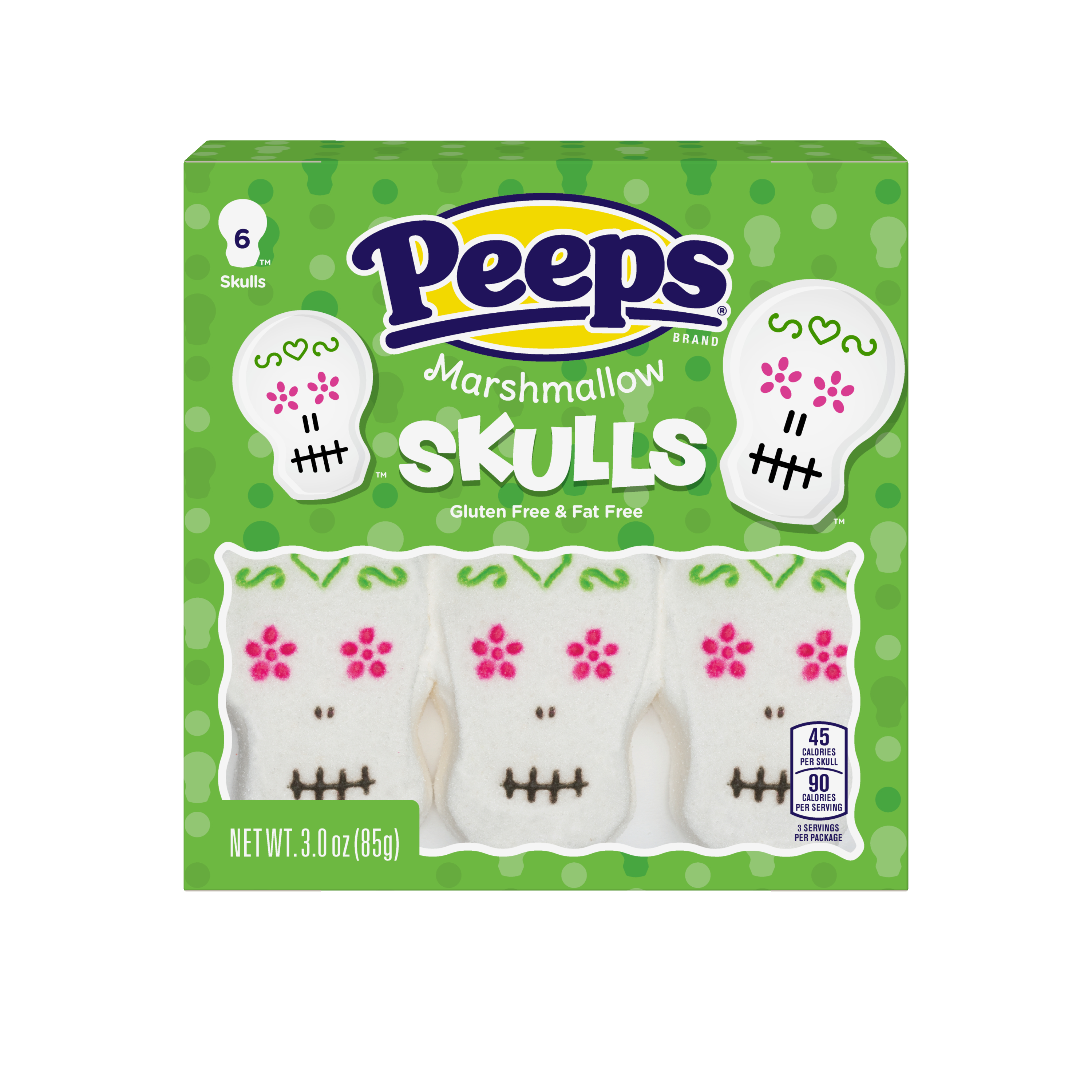 JUST BORN - MARSH SKULLS 6 PC TRAY (H)