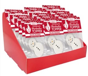 MELVILLE - TOPPERS WHITE CH SNOWMAN FACE 18 CT (X)