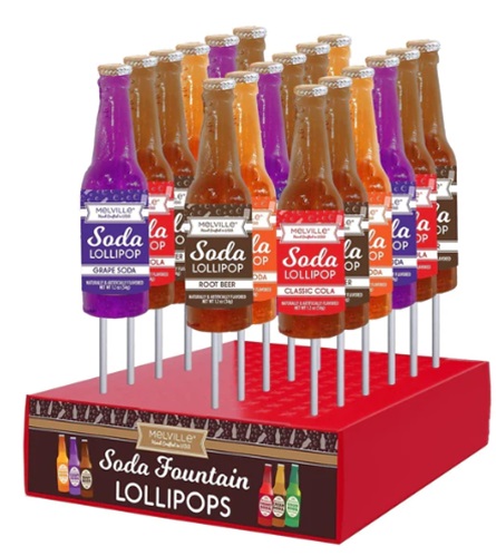 MELVILLE - TALL SODA BOTTLE POPS 24 CT (S)