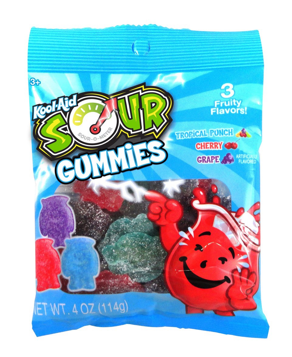 HILCO - KOOL AID SOUR/SANDED GUMMIES 4 OZ BG 12 CT (S)