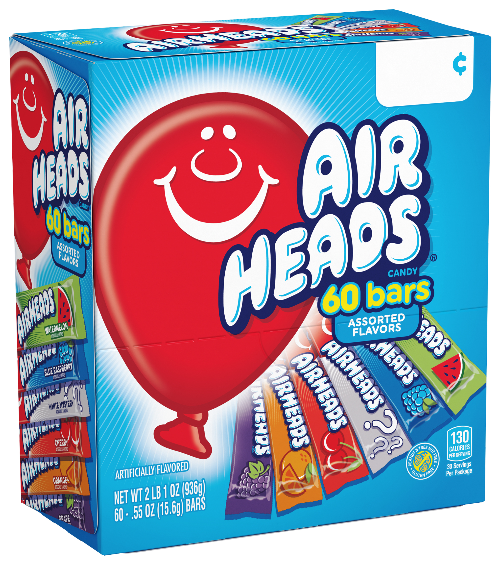 VAN MELLE - ASST AIRHEADS BARS DISPLAY 60 CT