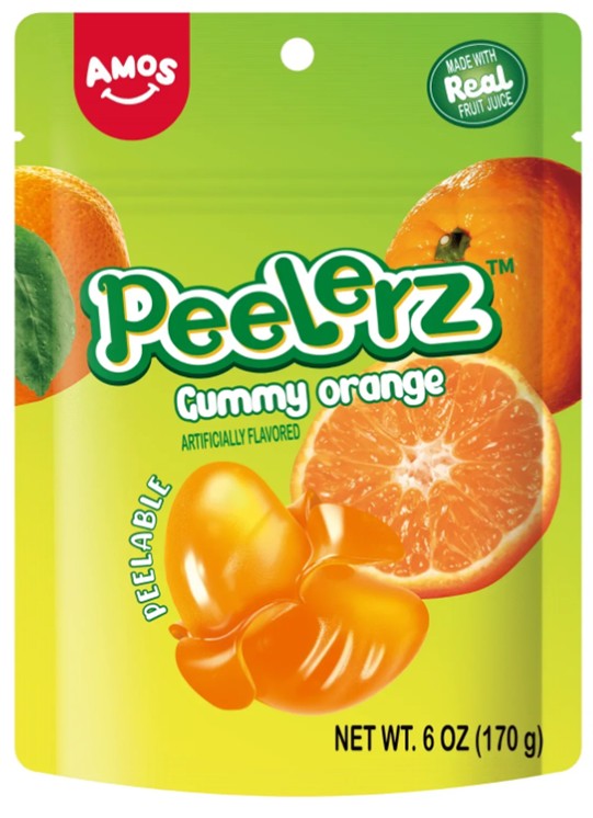 AMOS SWEETS - PEELERZ ORANGE 6 OZ 12 CT