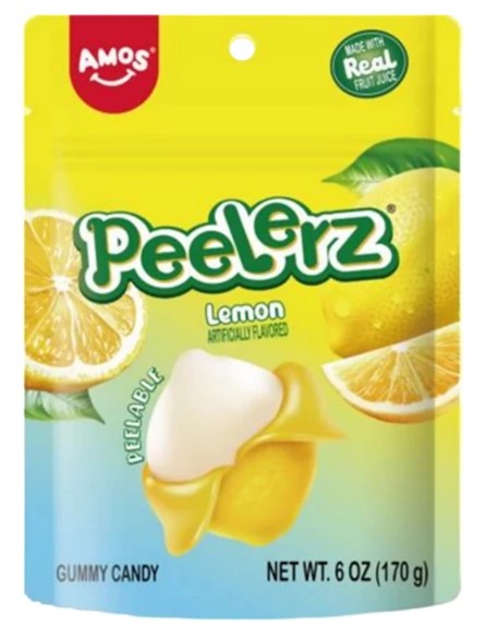 AMOS SWEETS - PEELERZ LEMON 6 OZ 12 CT