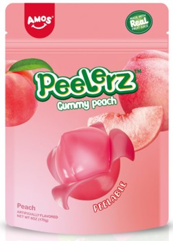 AMOS SWEETS - PEELERZ PEACH 6 OZ 12 CT