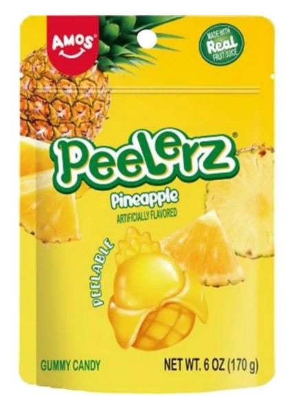AMOS SWEETS - PEELERZ PINEAPPLE 6 OZ 12 CT