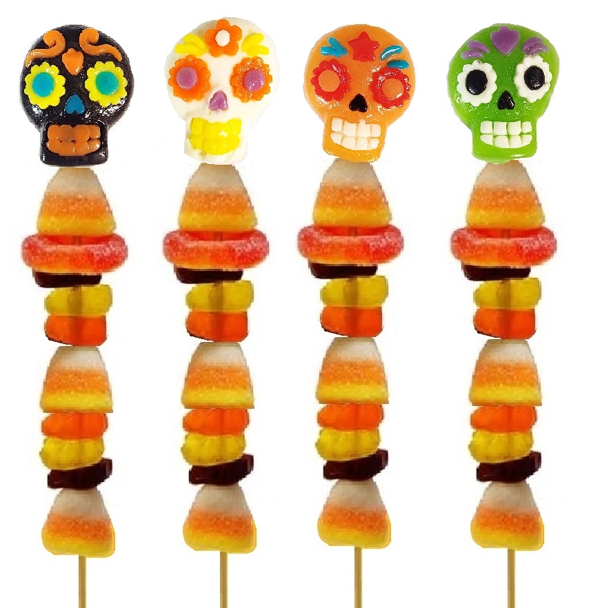 ALLISONS - HALLO DAY OF DEAD JUMBO KABOB 24 CT (H)